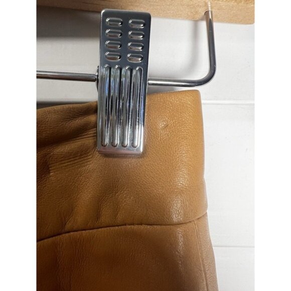 Oscar De La Renta Cognac Leather Pencil Skirt Women's Size 2 - Picture 7 of 11